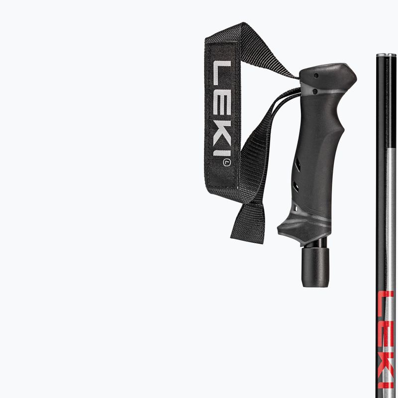 Ski poles LEKI Hot Shot anodized black/eloxal gray/eloxal red 10