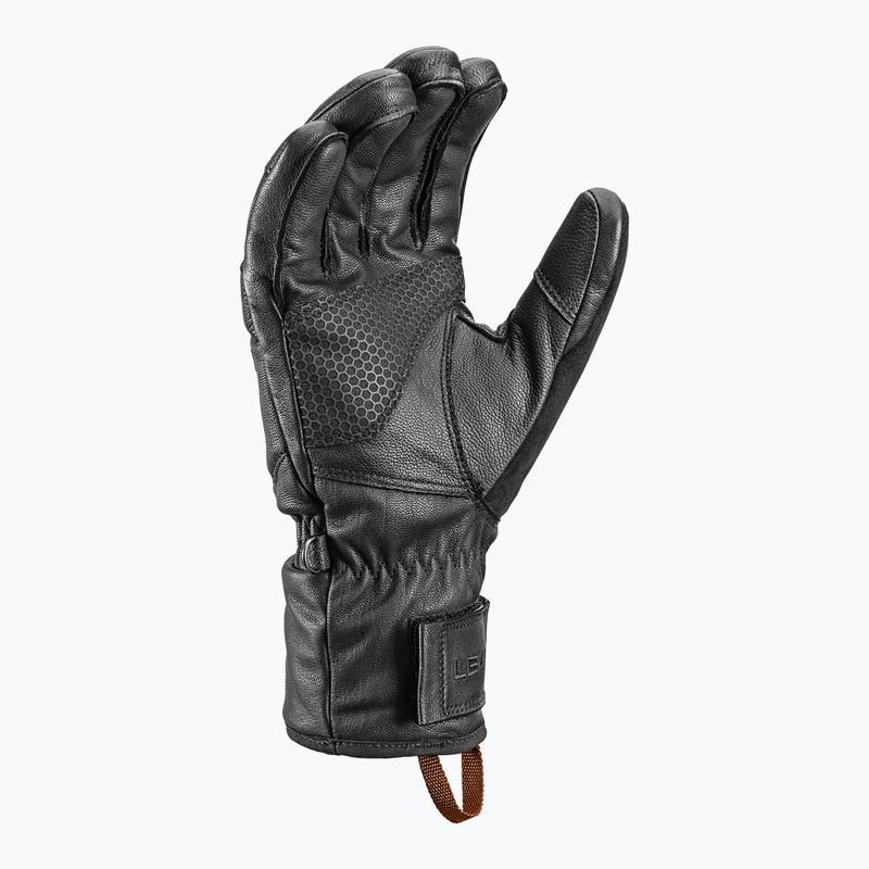 Men's ski gloves LEKI Montera Prime black/dark brown 3
