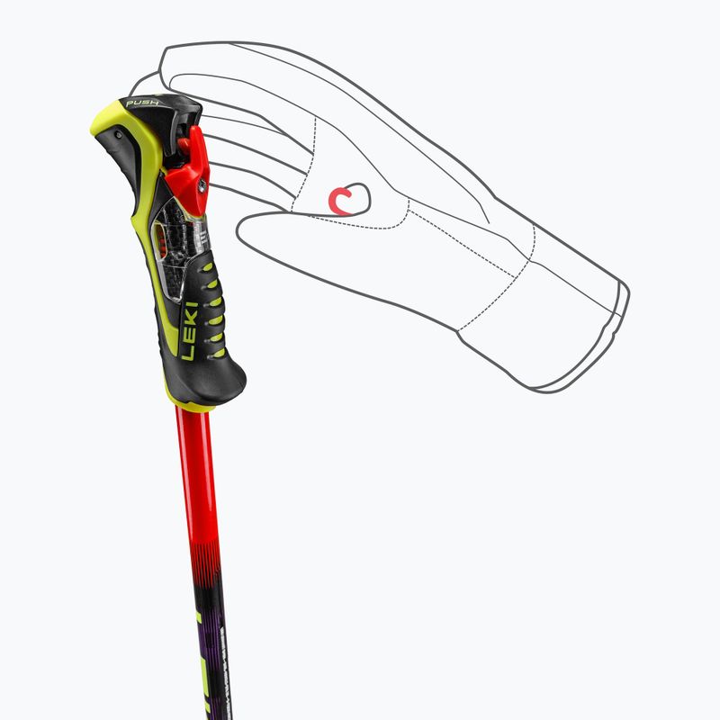 Ski poles LEKI Venom SL TR bright red/black/neon yellow 5