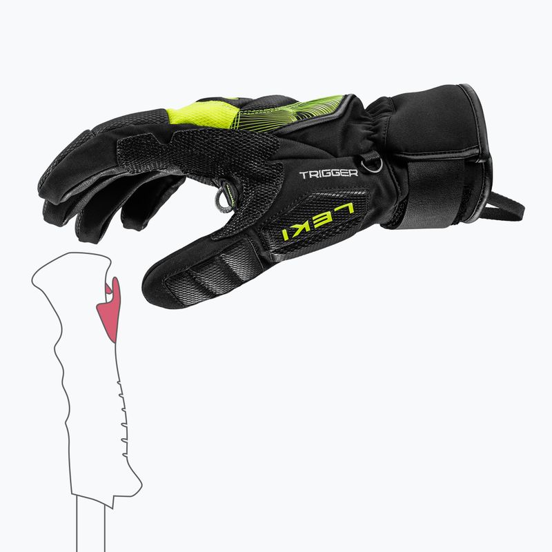 Ski gloves LEKI WCR Core TR black/neon yellow 5