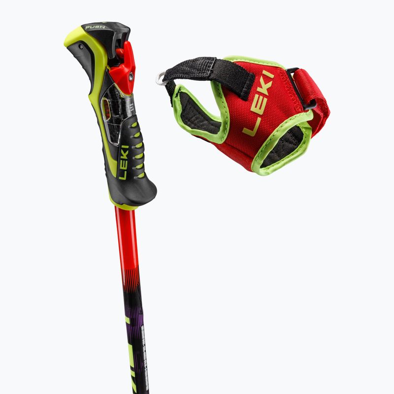 Children's ski poles LEKI WCR Pro Lite SL TR bright red/black/neon yellow 4