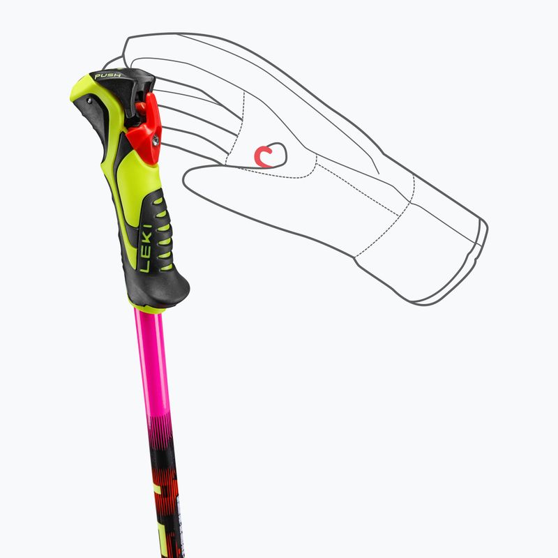 Children's ski poles LEKI WCR Evo Lite SL TR neon pink/black/neon yellow 6