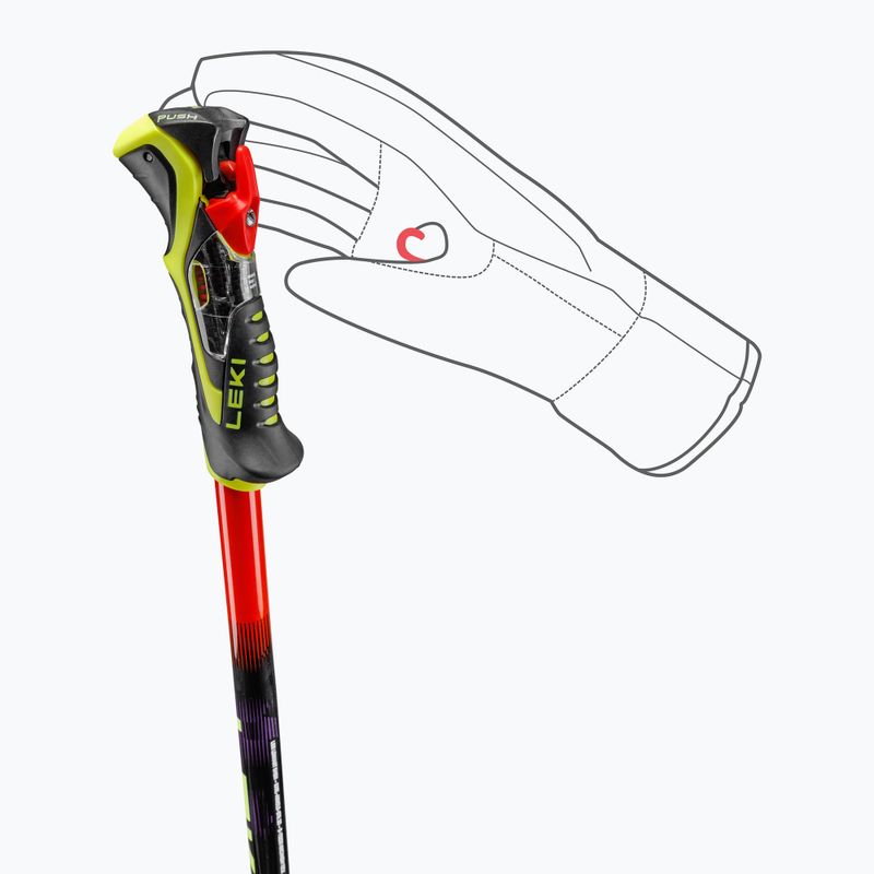 Ski poles LEKI WCR Pro SL TR bright red/black/neon yellow 6