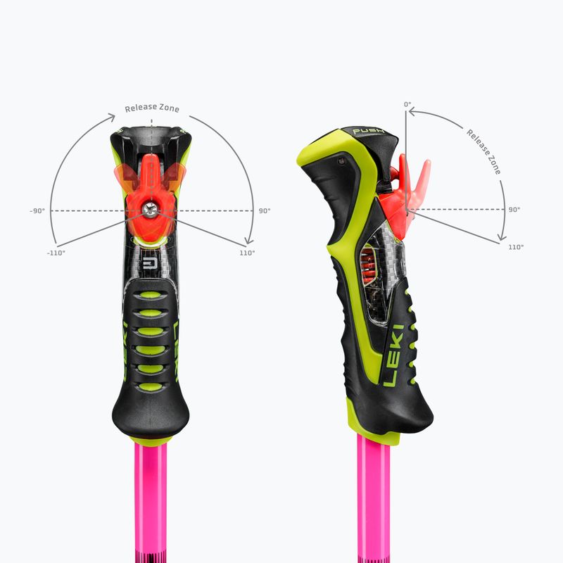 Children's ski poles LEKI WCR Pro Lite SL TR neon pink/black/neon yellow 7