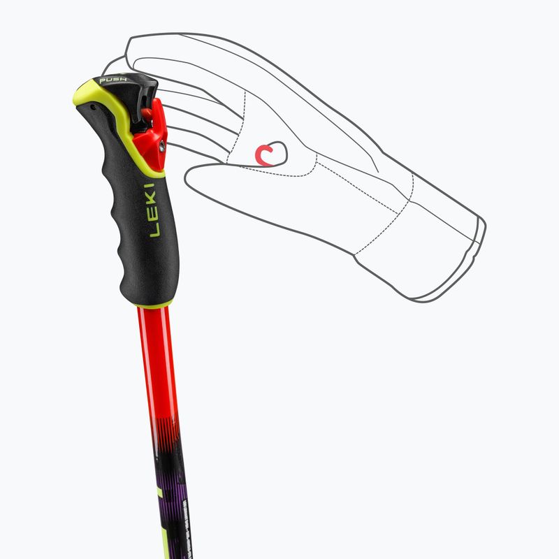 Ski poles LEKI WCR Pro GS TR bright red/black/neon yellow 6