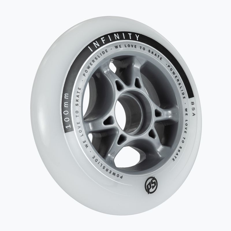 Powerslide Infinity II rollerblade wheels 100mm/85A 4 pcs white 905224 2