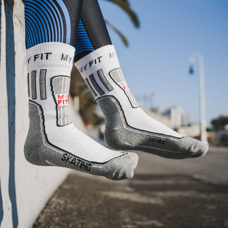 Powerslide MyFit skate socks white and grey 900988 7