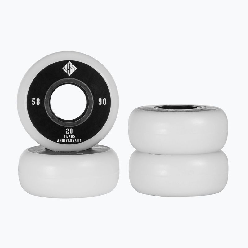 USD TEAM 58mm/90A rollerblade wheels 4 pcs white 700481 3