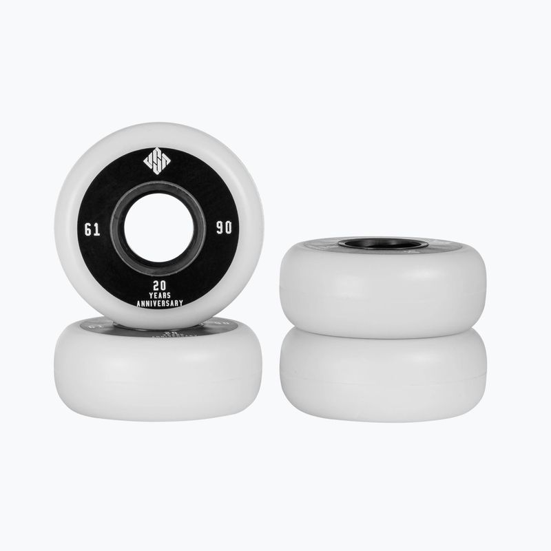USD TEAM 61mm/90A rollerblade wheels 4 pcs white 700482 3