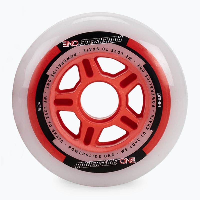 Powerslide PS One Spacer/Bearings rollerblade wheels 8 pcs. 90mm/82A white 905304