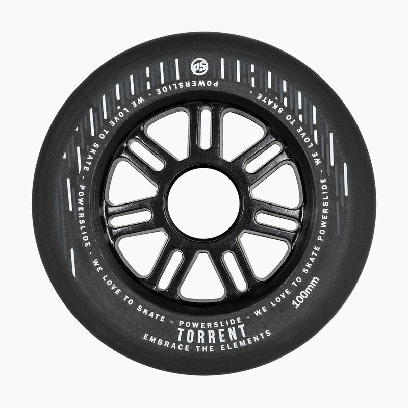 Powerslide Torrent Rain 100 mm/84A rollerblade wheels 4 pcs black.