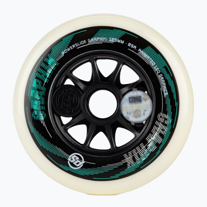 Powerslide Graphix Right rollerblade wheels white 905361