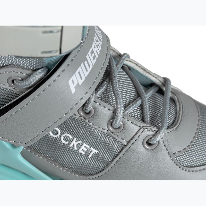 Powerslide Rocket grey/teal children's roller skates 17