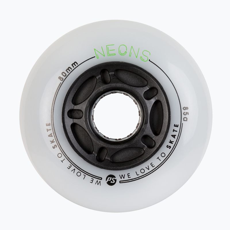 Powerslide Neons 80 mm/85A rollerblade wheels 4 pcs green.