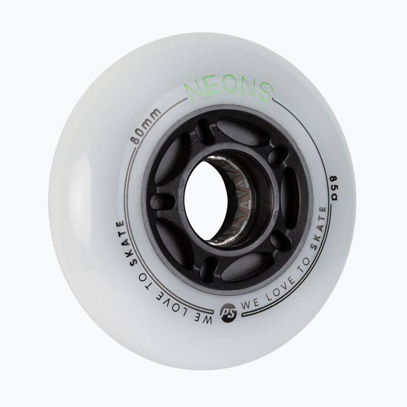 Powerslide Neons 80 mm/85A rollerblade wheels 4 pcs green. 2