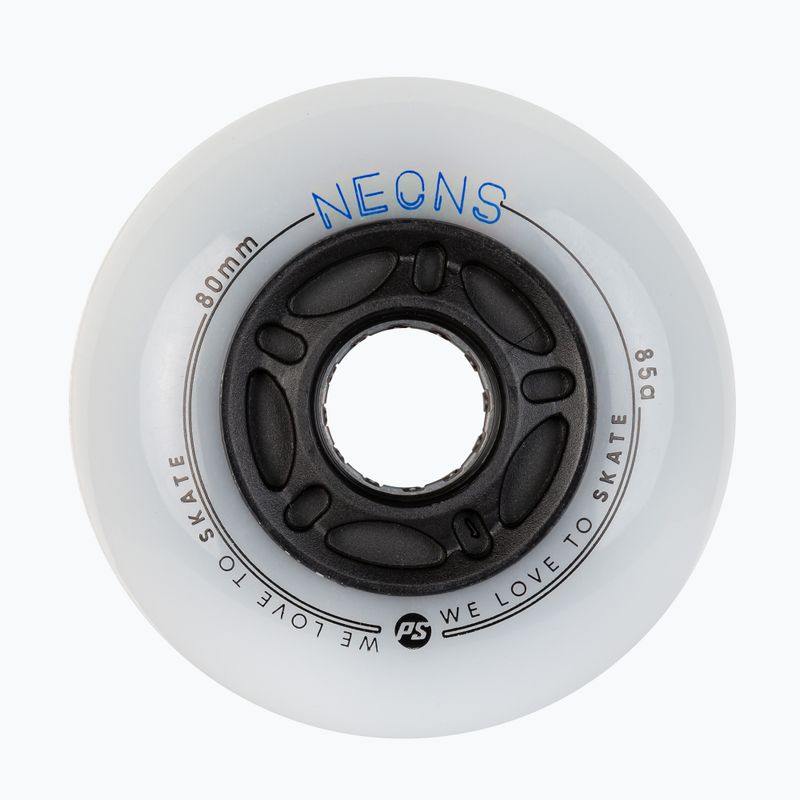 Powerslide Neons 80 mm/85A rollerblade wheels 4 pcs blue.