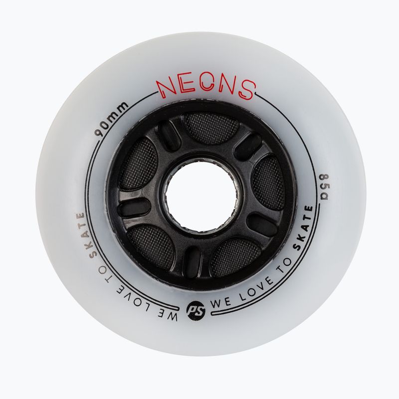 Powerslide Neons 90 mm/85A rollerblade wheels 4 pcs red.