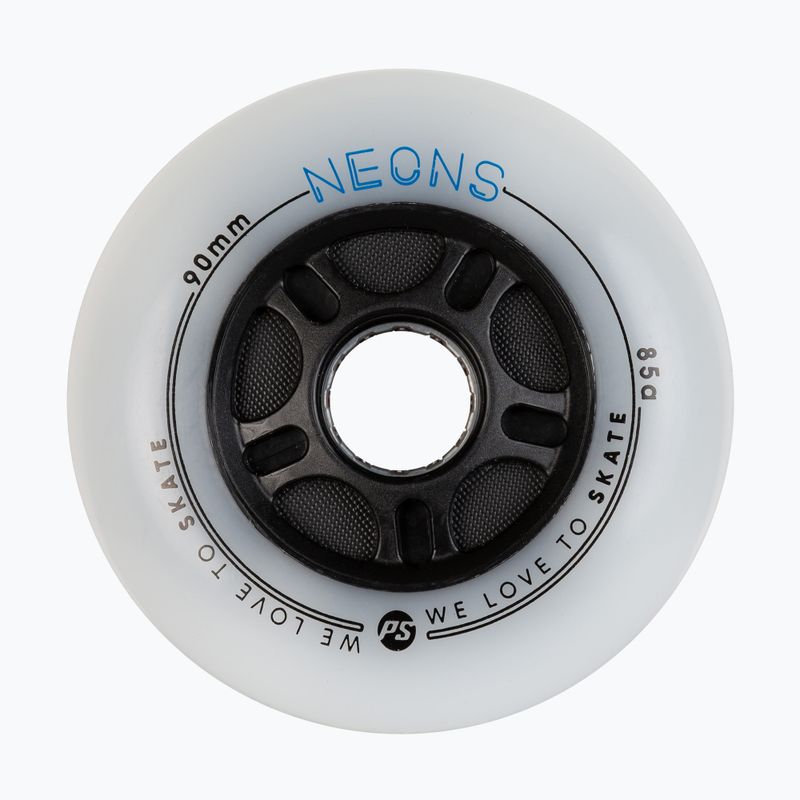 Powerslide Neons 90 mm/85A rollerblade wheels 4 pcs blue.