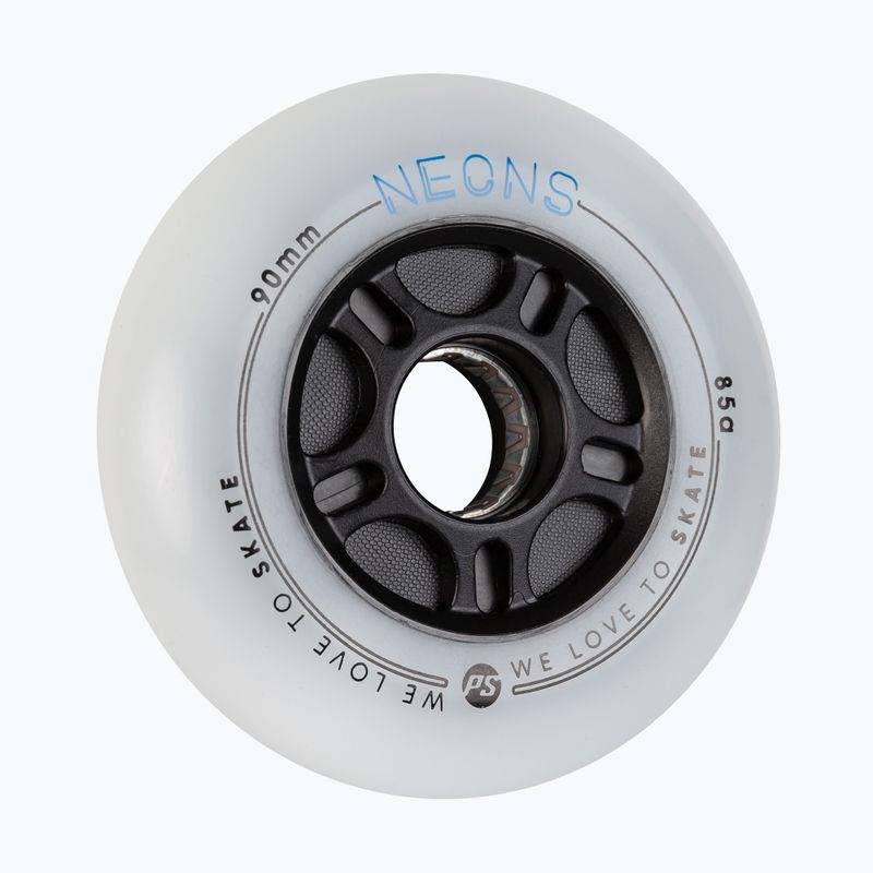 Powerslide Neons 90 mm/85A rollerblade wheels 4 pcs blue. 2