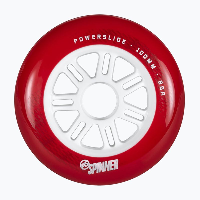 Powerslide Spinner 100 mm/88A rollerblade wheels 3 pcs red.