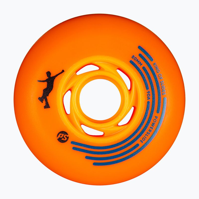 Roller skate wheels Powerslide King of Slides 4 pcs. 80 mm/90A orange/orange 2