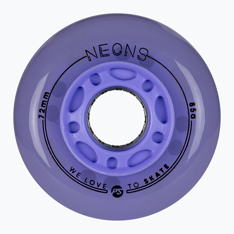 Roller skate wheels Powerslide Neons LED 72 mm/85A 4 pcs. lilac