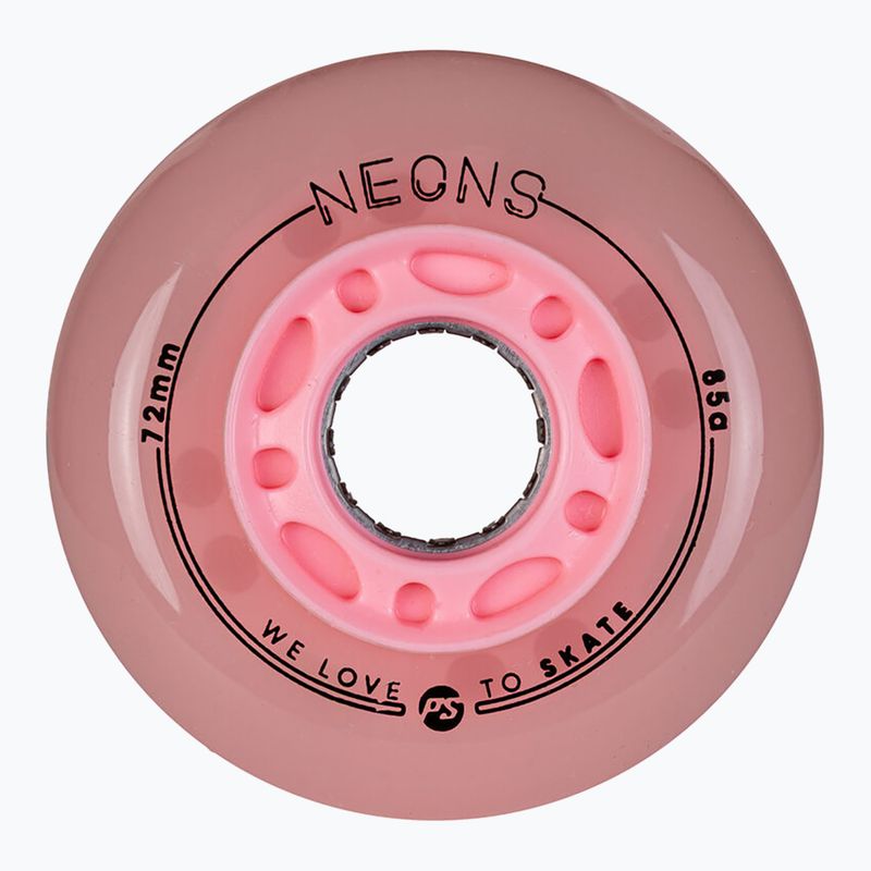 Roller skate wheels Powerslide Neons LED 72 mm/85 A 4 pcs. rose