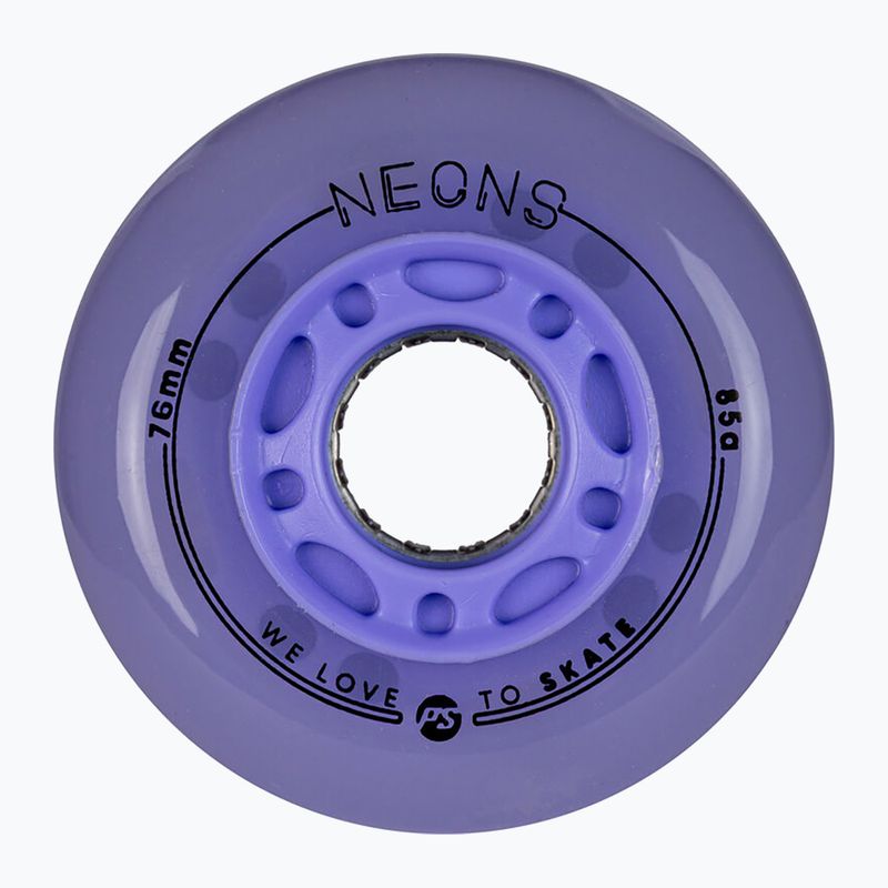 Roller skate wheels Powerslide Neons LED 76 mm/85A 4 pcs. lilac