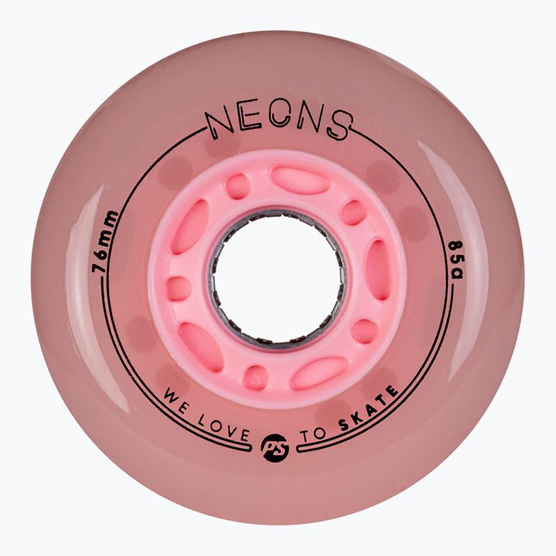 Roller skate wheels Powerslide Neons LED 76 mm/85A 4 pcs. rose