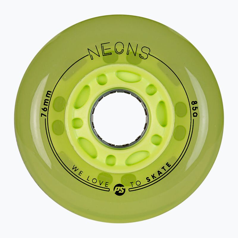 Roller skate wheels Powerslide Neons LED 4 pcs. green