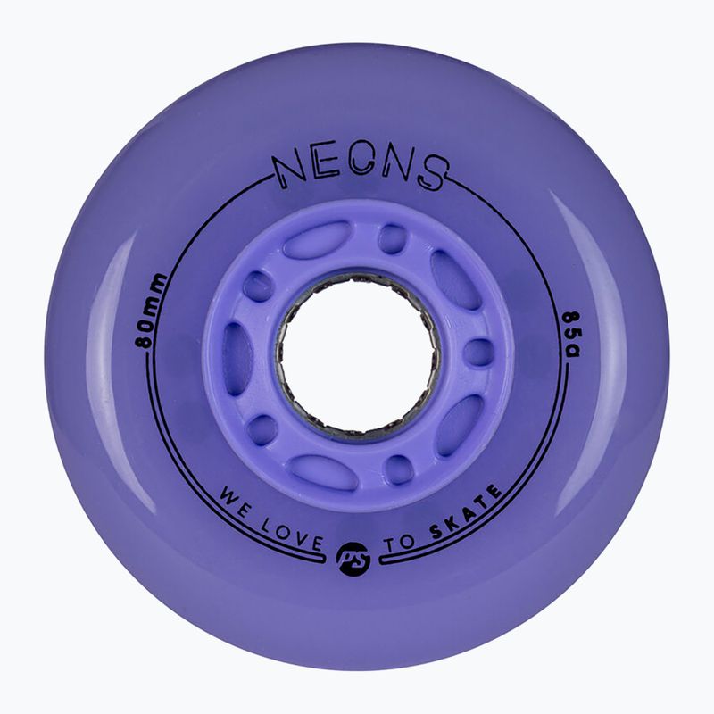 Roller skate wheels Powerslide Neons LED 80 mm/85A 4 pcs. lilac