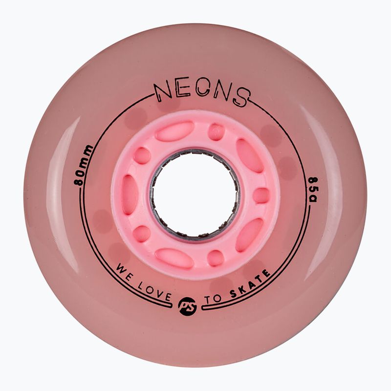 Roller skate wheels Powerslide Neons LED 80 mm/85A 4 pcs. rose