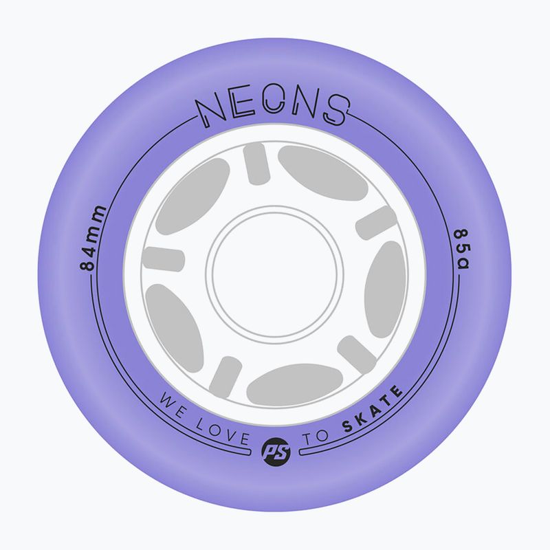 Roller skate wheels Powerslide Neons LED 84 mm/85A 4 pcs. lilac