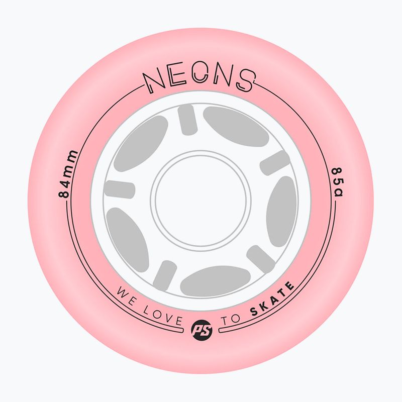 Roller skate wheels Powerslide Neons LED 84 mm/85A 4 pcs. rose