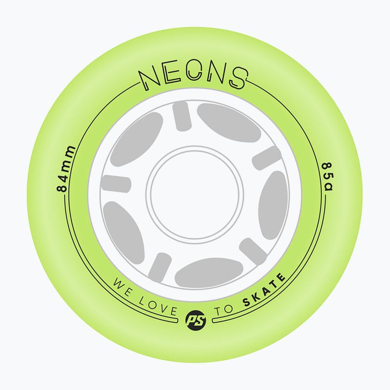 Roller skate wheels Powerslide Neons LED 84 mm/85A 4 pcs. green