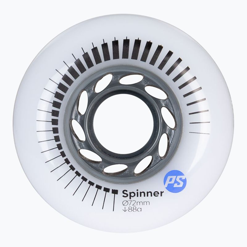 Roller skate wheels Powerslide Spinner 72 mm/88A 4 pcs. white