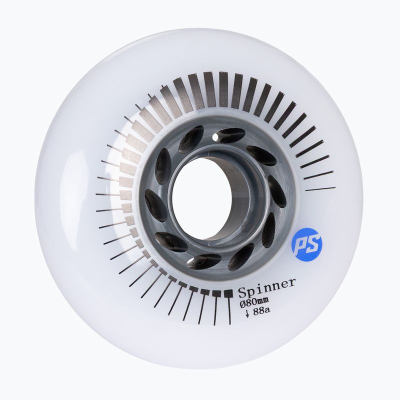 Roller skate wheels Powerslide Spinner 80 mm/88A 4 pcs. white 2