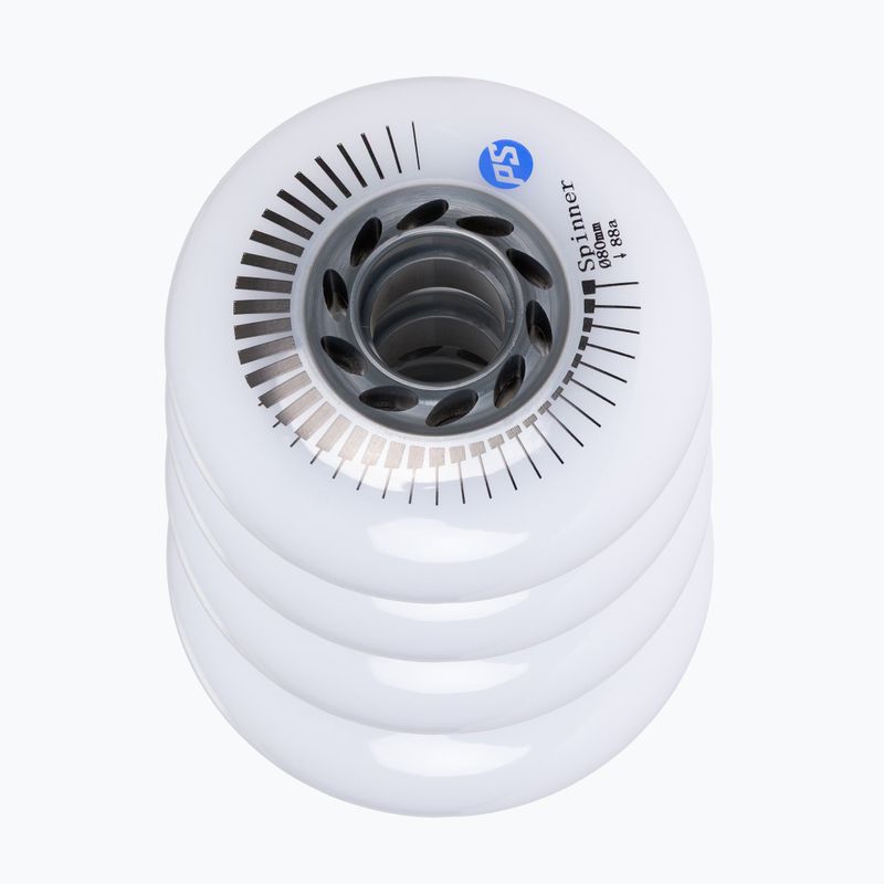 Roller skate wheels Powerslide Spinner 80 mm/88A 4 pcs. white 3