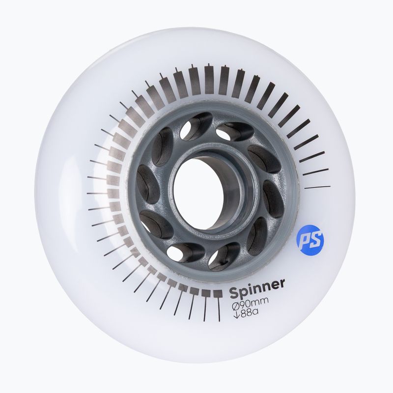 Roller skate wheels Powerslide Spinner 90 mm/88A 4 pcs. white 2