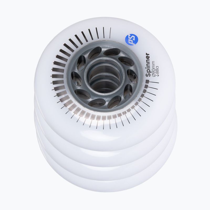 Roller skate wheels Powerslide Spinner 90 mm/88A 4 pcs. white 3