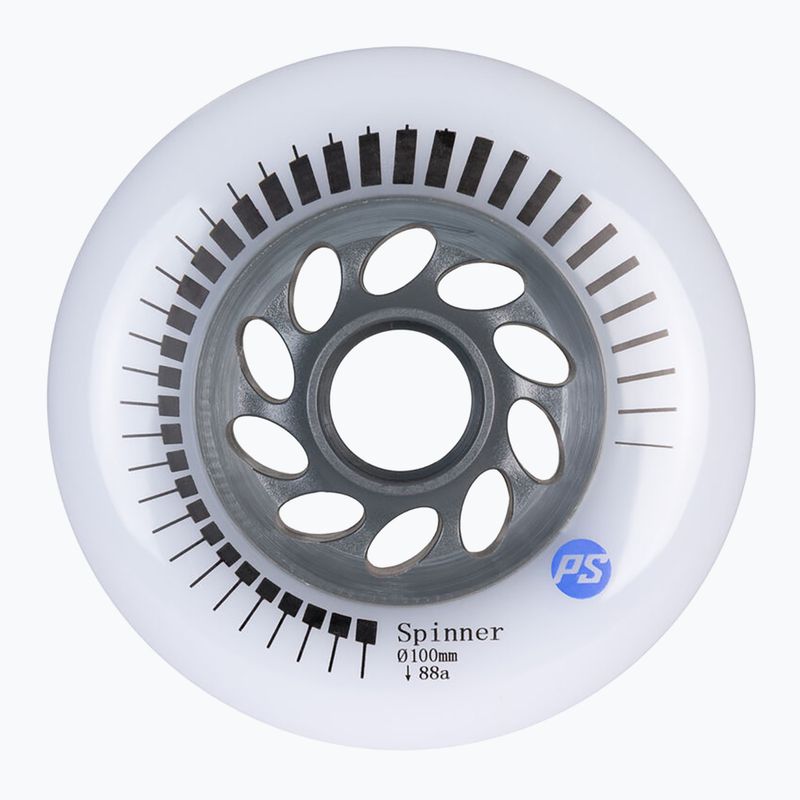 Roller skate wheels Powerslide Spinner 100 mm/88A 3 pcs. white