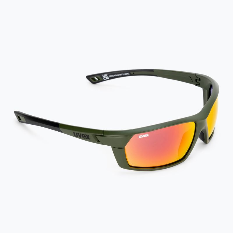 UVEX Sportstyle 225 olive green mat/mirror silver sunglasses 53/2/025/7716