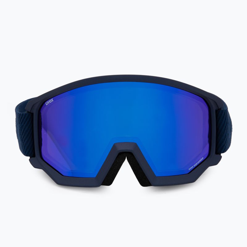 Ski goggles UVEX Athletic FM navy matt/mirror blue green 2