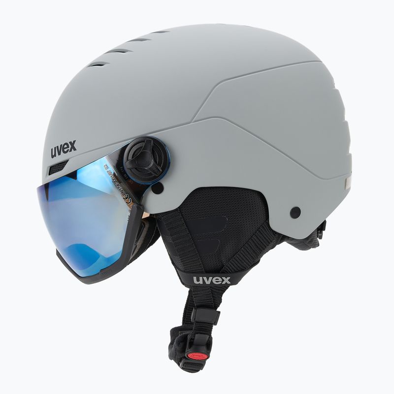 Ski helmet UVEX Wanted Visor rhino matt/mirror blue/smoke 4