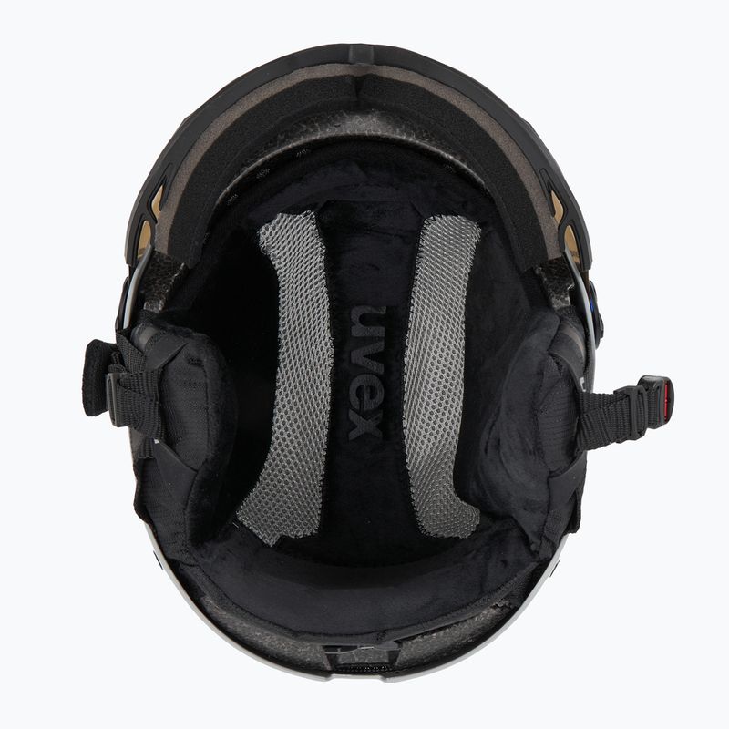 Ski helmet UVEX Wanted Visor rhino matt/mirror blue/smoke 6