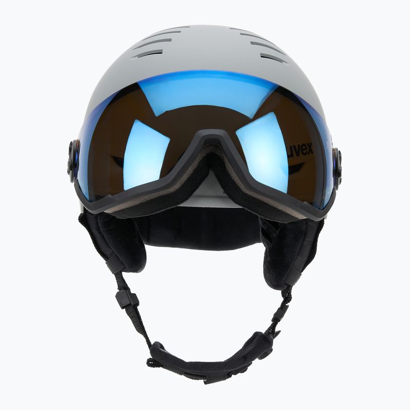 Ski helmet UVEX Wanted Visor rhino matt/mirror blue/smoke 10