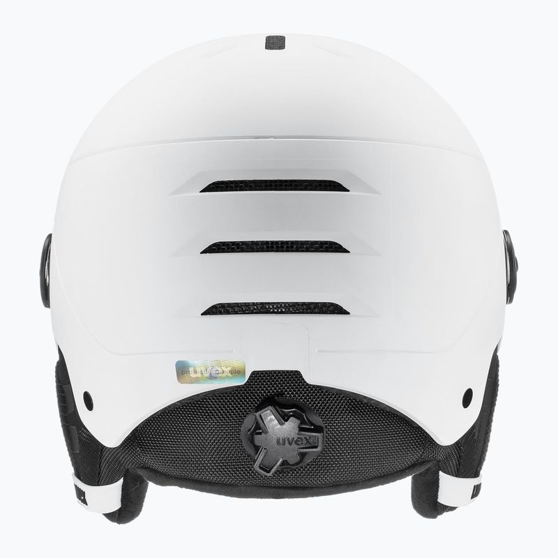 Children's ski helmet UVEX Rocket Visor Jr white/black matt/mirror blue/smoke 3