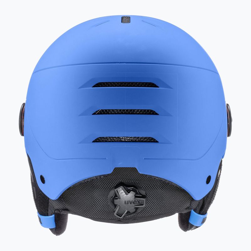 Children's ski helmet UVEX Rocket Visor Jr blue matt/mirror blue/smoke 2