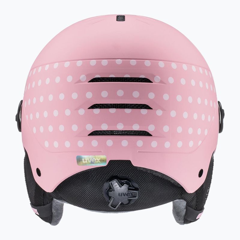 Children's ski helmet UVEX Rocket Visor Jr pink confetti matt/mirror silver/lasergold lite 4