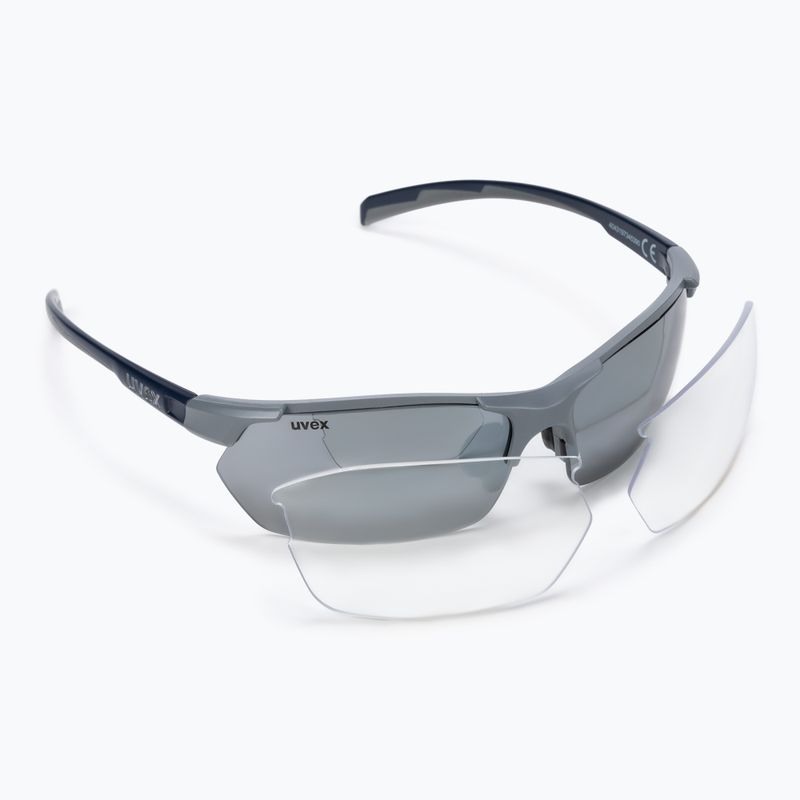 UVEX Sportstyle 114 rhino deep space mat/litemirror silver/litemirror orange/clear sunglasses S5309395416 7